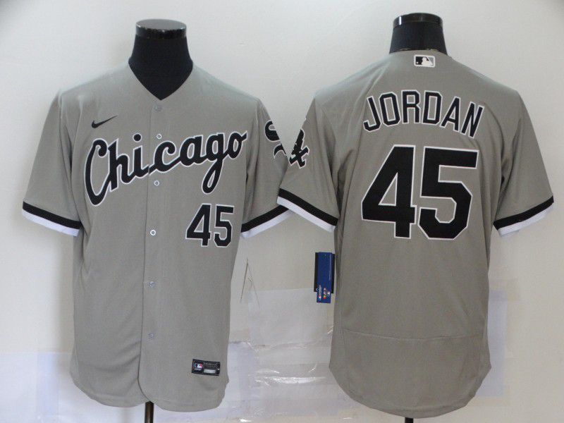 Men Chicago White Sox #45 Jordan Grey Elite Nike MLB Jerseys